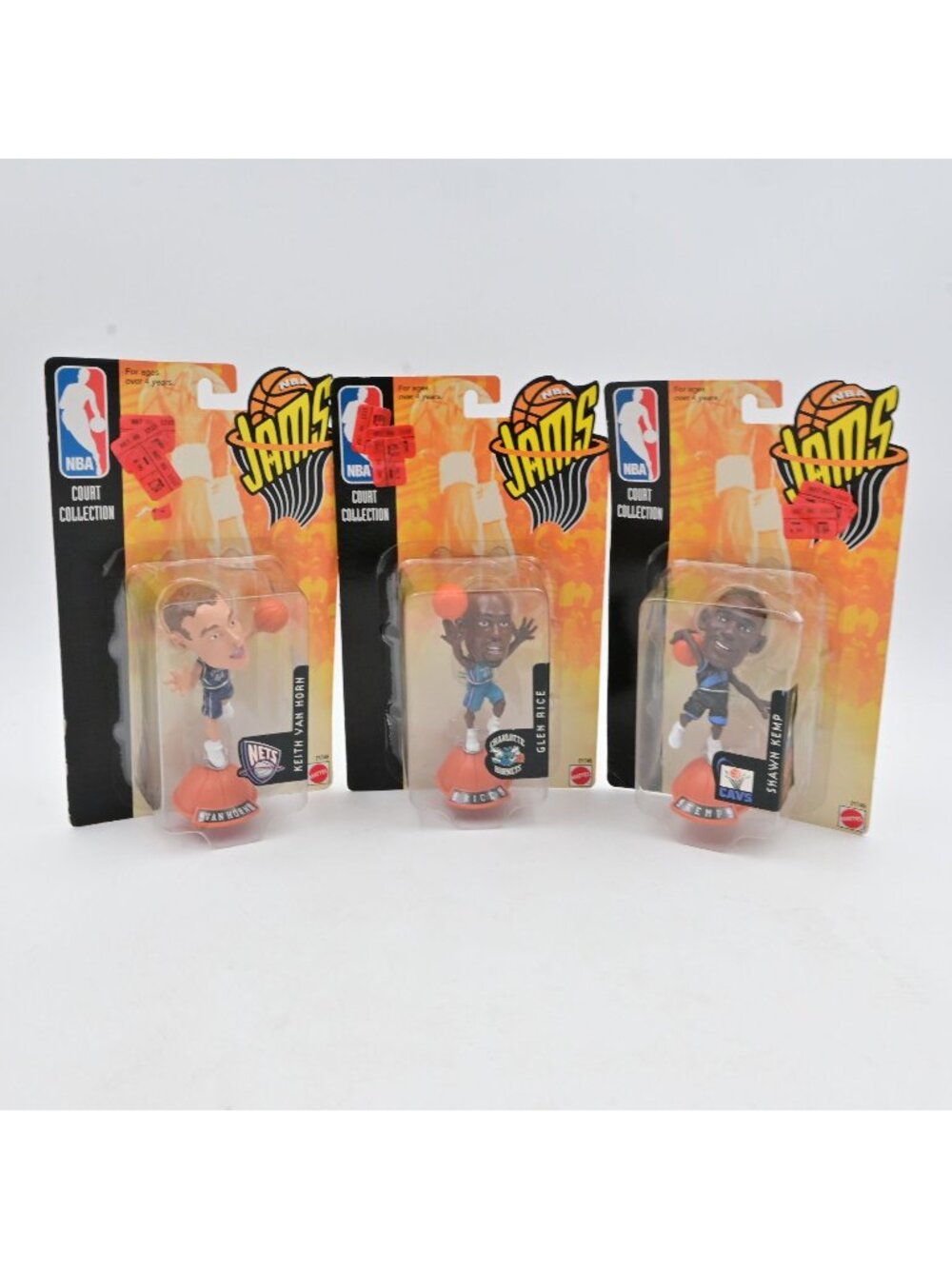 NBA Jams Collectible Figures Set Of 3: Keith Van Horn, Glen Rice, & Shawn Kemp
